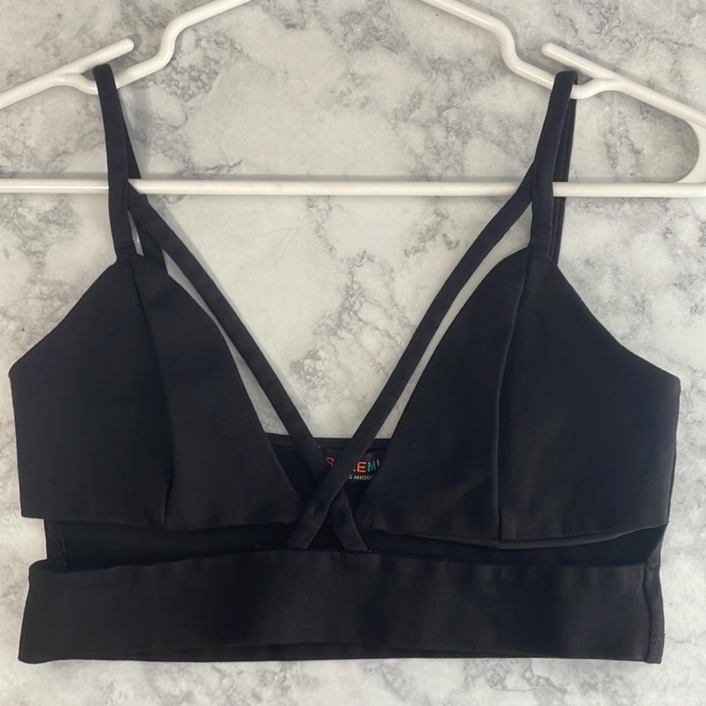 Black Solemio Los Angeles black cut out bra top